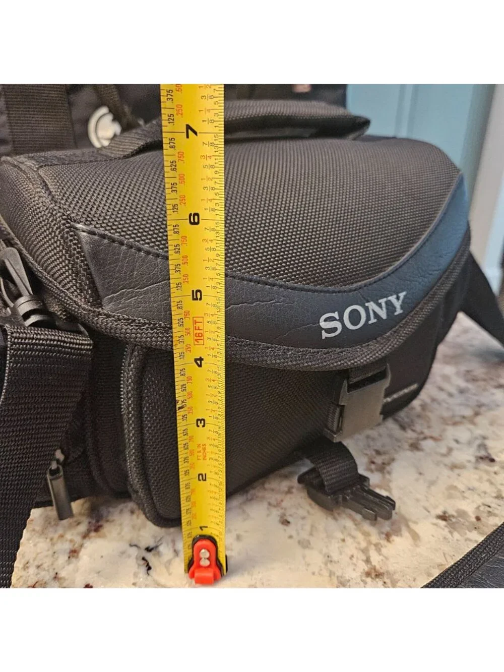 Sony Black Handycam Camera Bag Adjustable Strap Multiple Compartments pockets